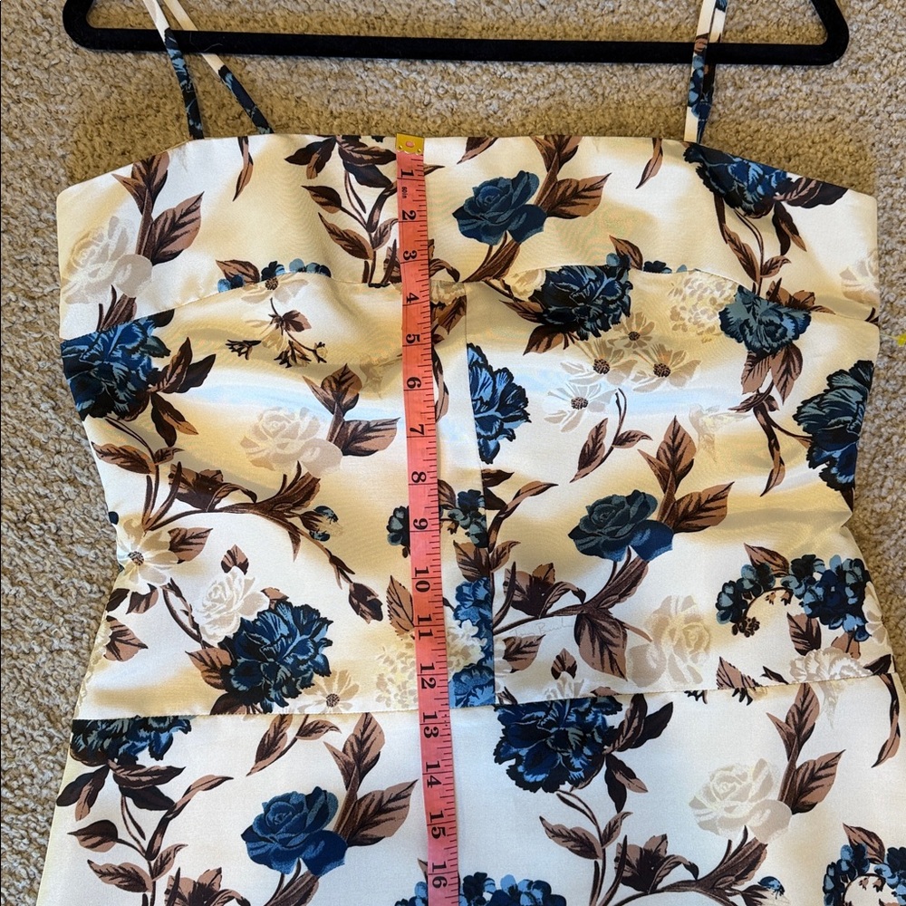 Tory Burch Cream and Blue Floral Backless Dress - Picture 13 of 16